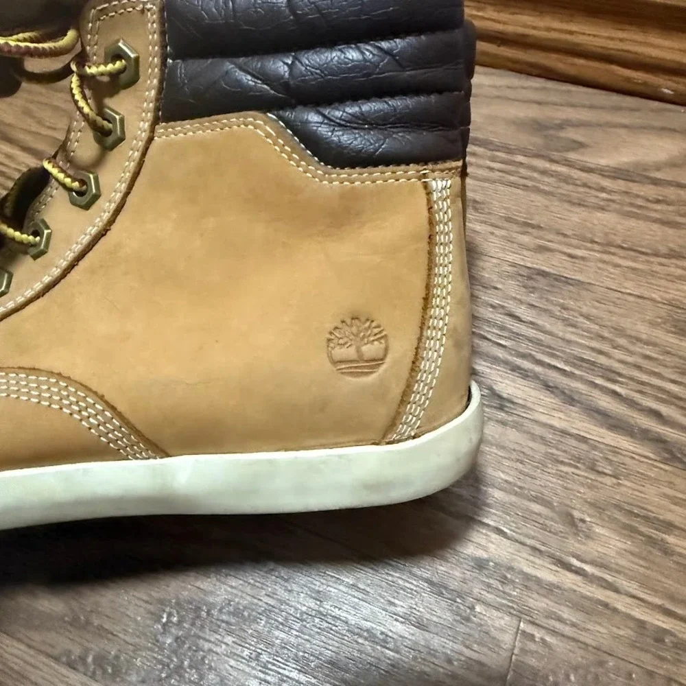 Timberland Mens Tan Leather High Top Lace Up‎ Fashion Sneakers Boots Size 7.5